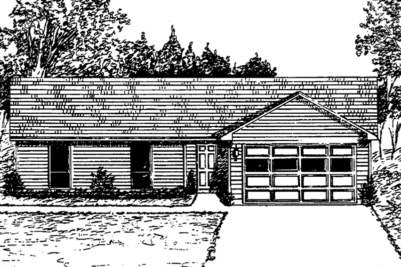 Dream House Plan - Exterior - Front Elevation 3 for Ranch House Plan #30-301 - 3 bed, 2 bath