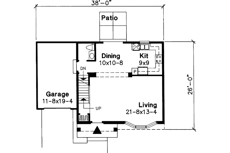 Home Plan - Floor Plan - Main Floor for Country House Plan #320-552 - 3 bed, 1.5 bath