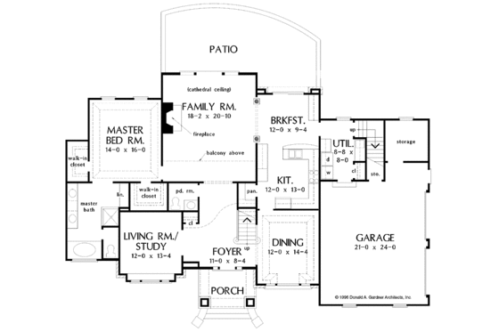 Floor Plan - Main Floor for European House Plan #929-322 - 3 bed, 2.5 bath
