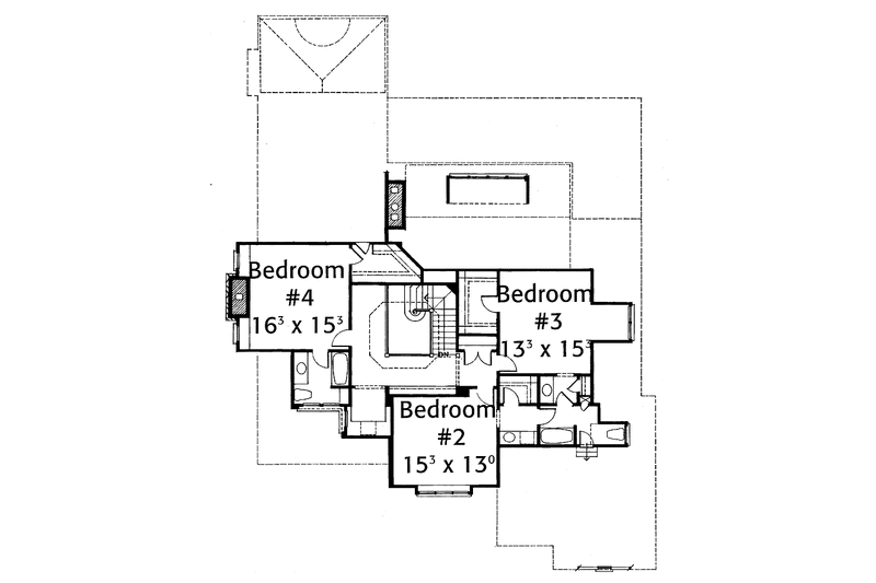 Home Plan - Floor Plan - Upper Floor for Country House Plan #429-273 - 4 bed, 3 bath
