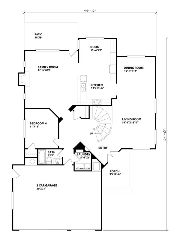 Craftsman Floor Plan - Main Floor Plan #515-30