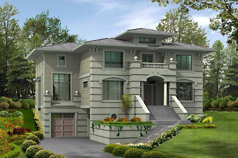 Architectural House Design - European Exterior - Front Elevation Plan #132-453