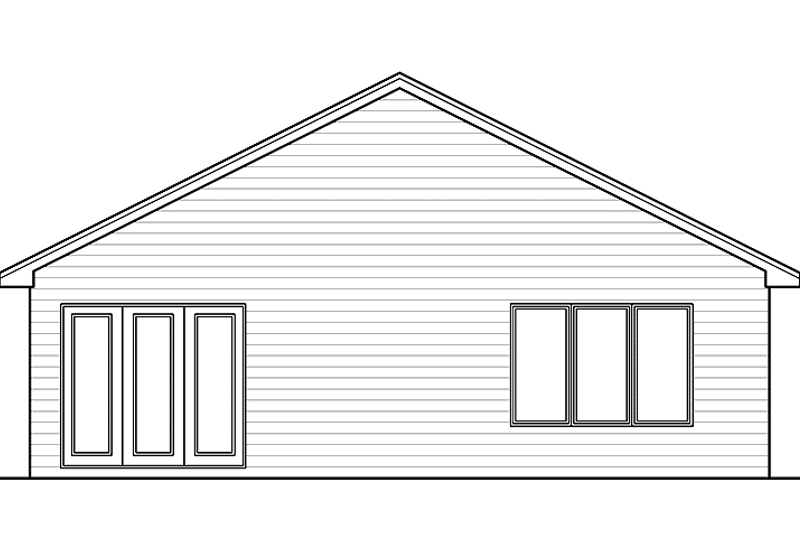 Home Plan - Exterior - Rear Elevation for European House Plan #51-603 - 2 bed, 2 bath