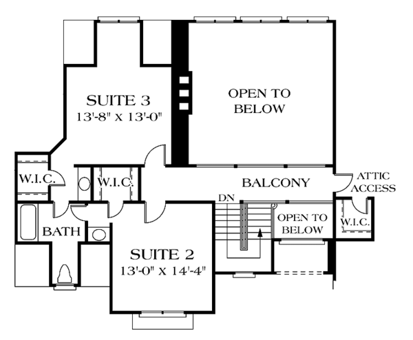 Dream House Plan - Country Floor Plan - Upper Floor Plan #453-118