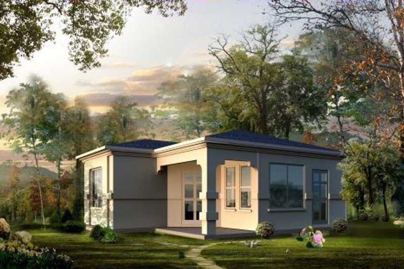 House Design - Adobe / Southwestern Exterior - Front Elevation Plan #1-102
