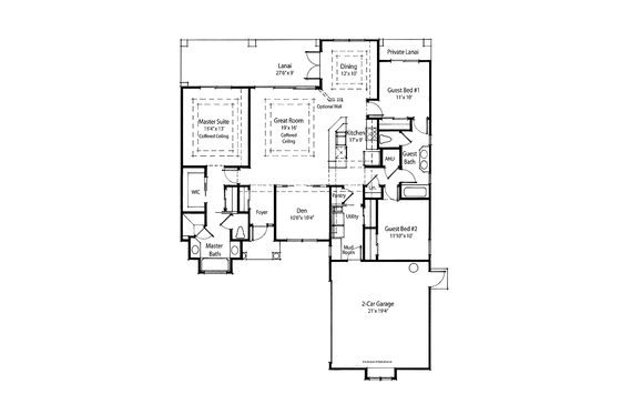Floor Plan - Main Floor for Country House Plan #938-13 - 3 bed, 2 bath