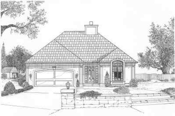 Exterior - Front Elevation for Traditional House Plan #6-171 - 3 bed, 3 bath