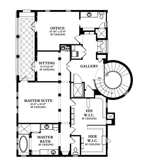 Home Plan - Mediterranean Floor Plan - Upper Floor Plan #1058-14
