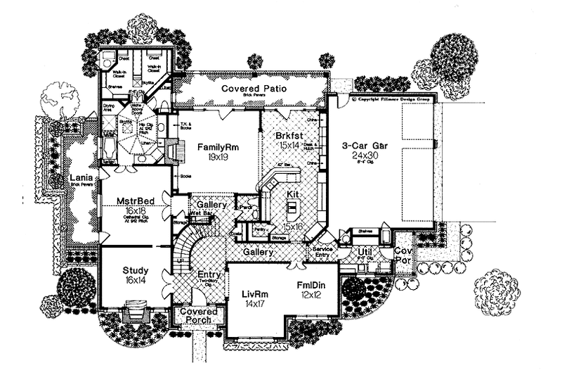 Architectural House Design - Floor Plan - Main Floor for Traditional House Plan #310-1098 - 4 bed, 3.5 bath