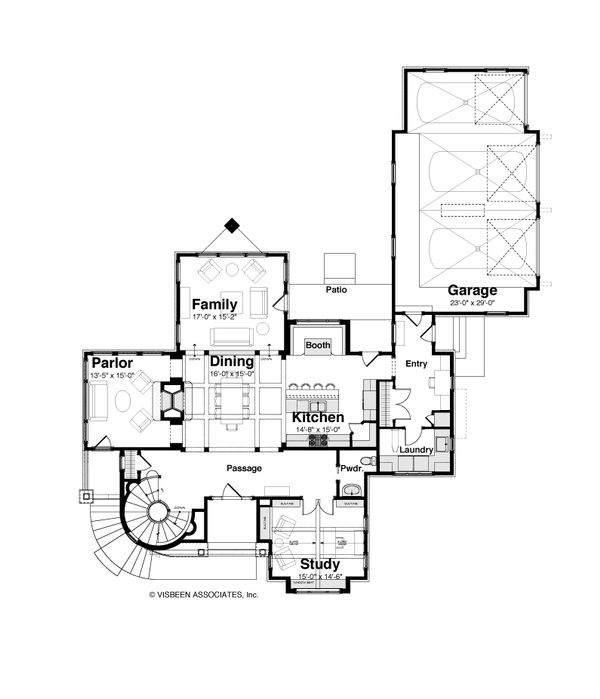 Architectural House Design - Craftsman Floor Plan - Main Floor Plan #928-244