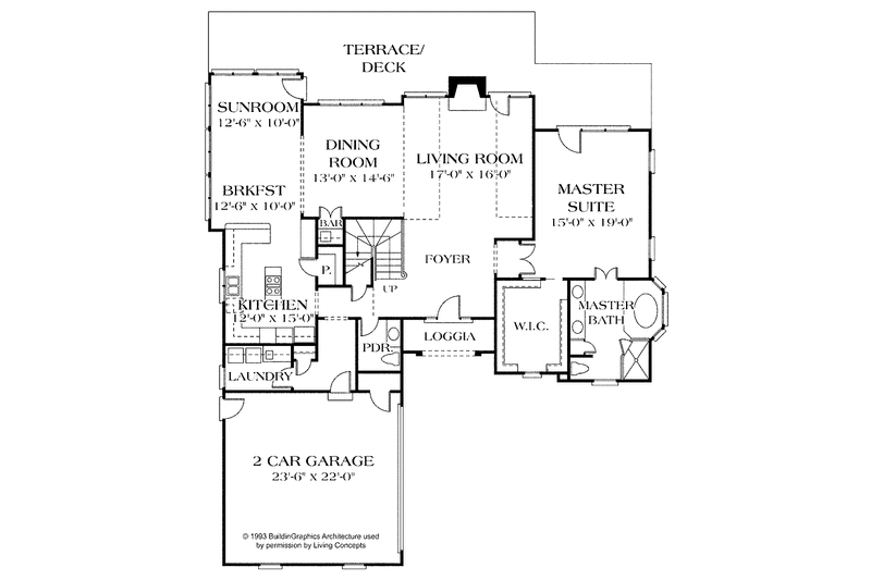 House Plan Design - Floor Plan - Main Floor for Traditional House Plan #453-98 - 3 bed, 2.5 bath