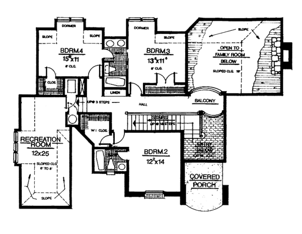 Dream House Plan - Craftsman Floor Plan - Upper Floor Plan #310-1153