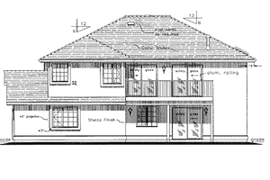 Exterior - Rear Elevation for European House Plan #18-9146 - 3 bed, 2 bath
