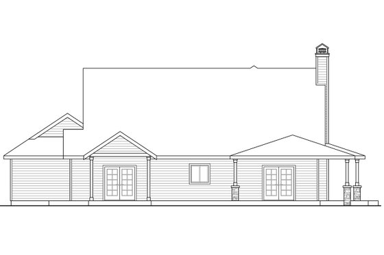 Exterior - Rear Elevation for Country House Plan #124-1067 - 4 bed, 3.5 bath