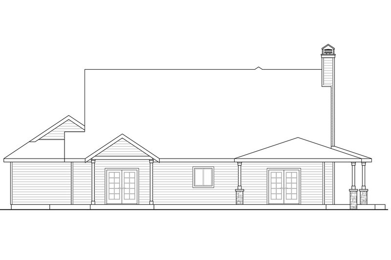 Architectural House Design - Exterior - Rear Elevation for Country House Plan #124-1067 - 4 bed, 3.5 bath