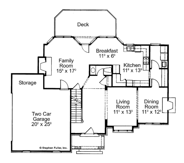 Home Plan - Colonial Floor Plan - Main Floor Plan #429-277