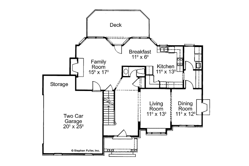 Home Plan - Floor Plan - Main Floor for Colonial House Plan #429-277 - 4 bed, 2.5 bath