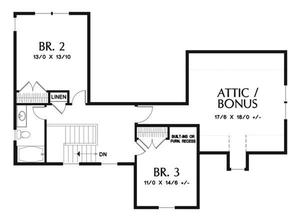 Dream House Plan - Craftsman Floor Plan - Upper Floor Plan #48-923