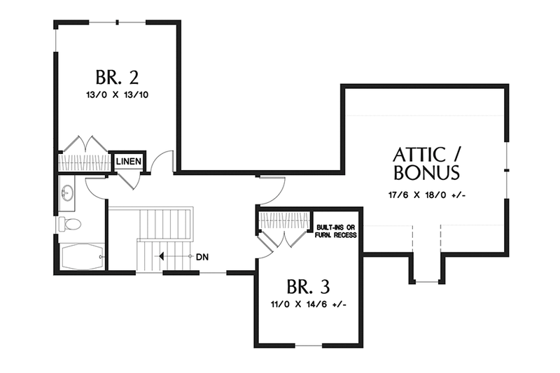 Architectural House Design - Floor Plan - Upper Floor for Craftsman House Plan #48-923 - 3 bed, 3.5 bath
