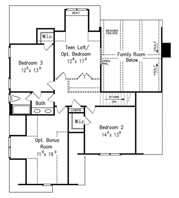 House Design - European Floor Plan - Upper Floor Plan #927-18