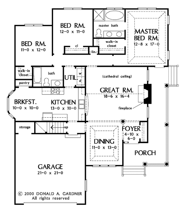Dream House Plan - Ranch Floor Plan - Main Floor Plan #929-588