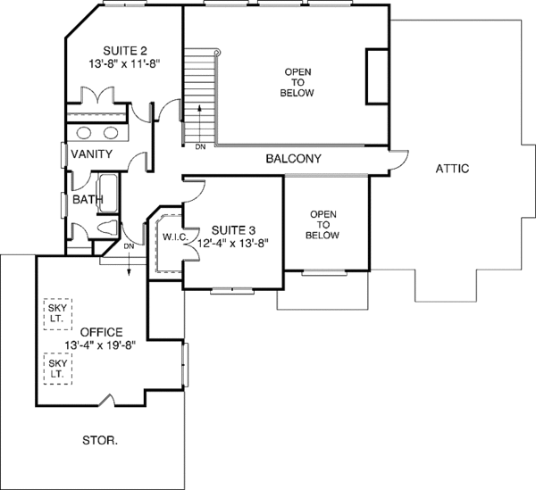 Dream House Plan - Traditional Floor Plan - Upper Floor Plan #453-116