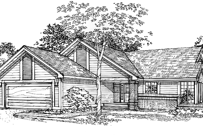 Dream House Plan - Prairie Exterior - Front Elevation Plan #320-1120