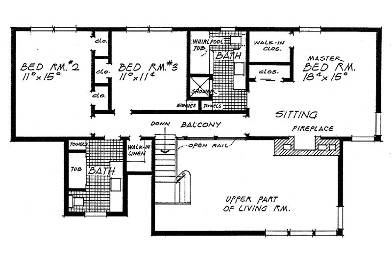 Dream House Plan - Floor Plan - Upper Floor for Traditional House Plan #315-125 - 4 bed, 2.5 bath