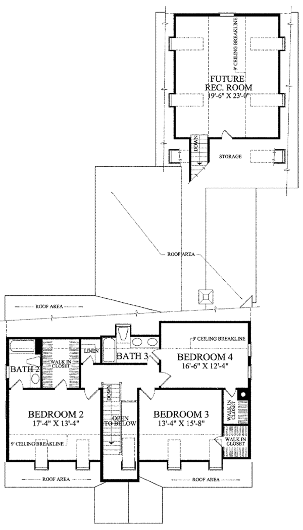 Home Plan - Colonial Floor Plan - Upper Floor Plan #137-355