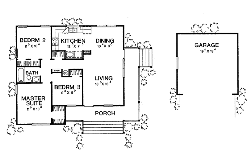 Home Plan - Floor Plan - Main Floor for Country House Plan #472-284 - 3 bed, 1 bath