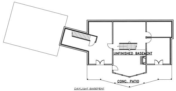 Architectural House Design - Traditional Floor Plan - Lower Floor Plan #117-579