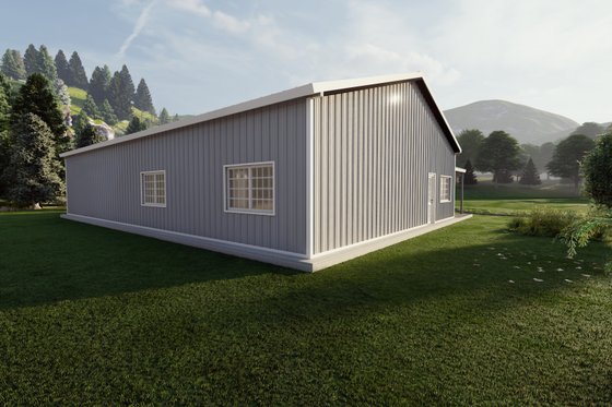 Exterior - Other Elevation 3 for Barndominium House Plan #1107-2 - 2 bed, 2 bath