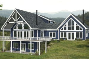 House Design - Exterior - Front Elevation for Country House Plan #932-1052 - 4 bed, 4.5 bath