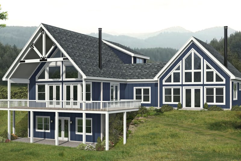 House Blueprint - Country Exterior - Front Elevation Plan #932-1052