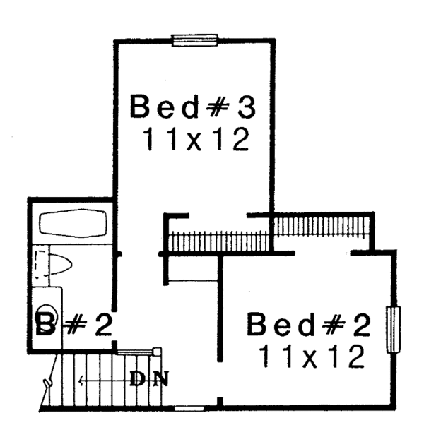 Home Plan - Traditional Floor Plan - Upper Floor Plan #310-1039