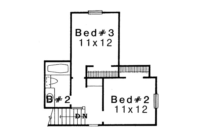 Home Plan - Floor Plan - Upper Floor for Traditional House Plan #310-1039 - 3 bed, 2 bath