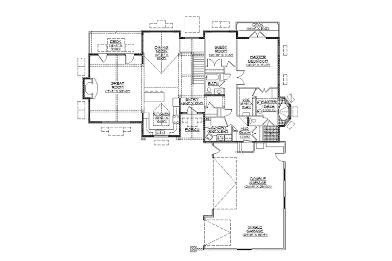 Home Plan - Floor Plan - Main Floor for Craftsman House Plan #945-116 - 2 bed, 2 bath