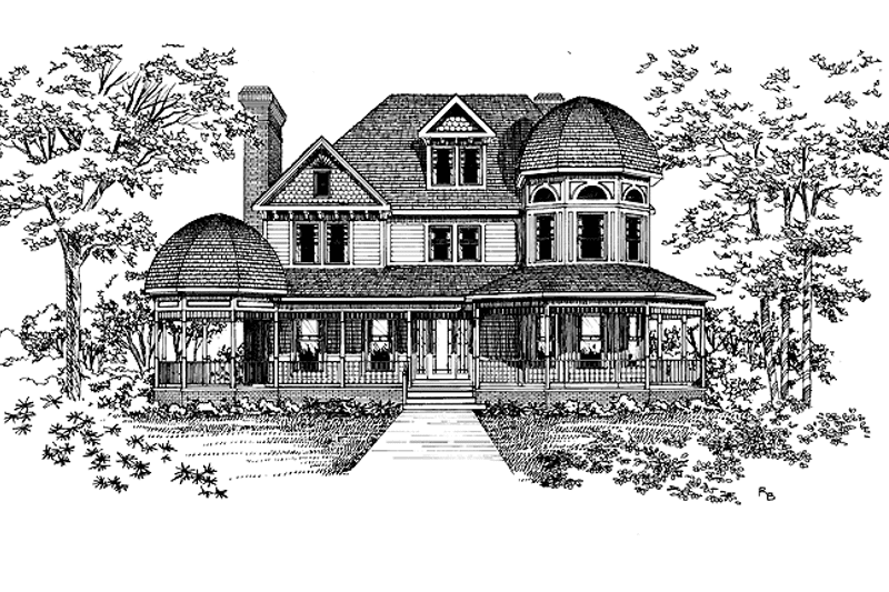 Dream House Plan - Exterior - Front Elevation 3 for Victorian House Plan #72-894 - 4 bed, 3.5 bath