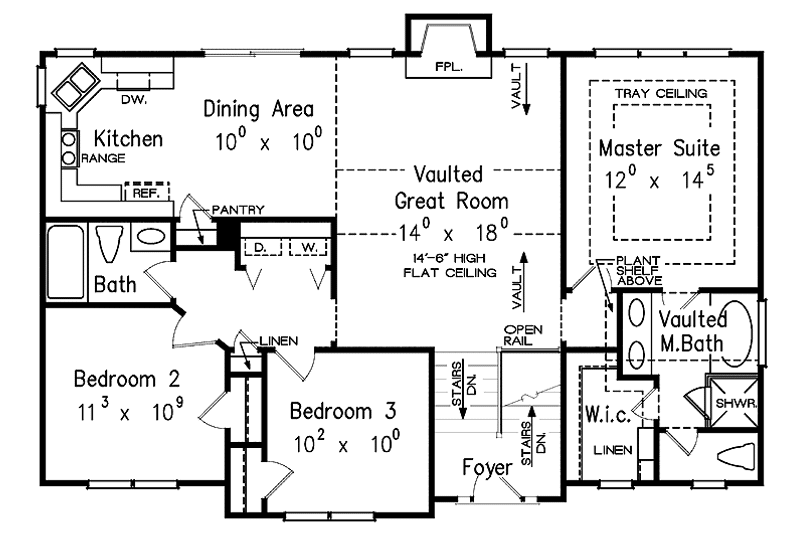 Home Plan - Floor Plan - Main Floor for Colonial House Plan #927-204 - 3 bed, 2 bath