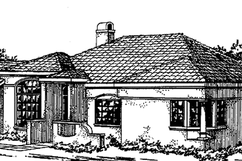 House Design - Adobe / Southwestern Exterior - Front Elevation Plan #60-978