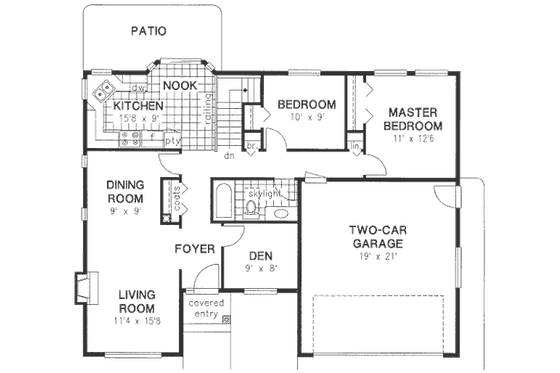 Floor Plan - Main Floor for Traditional House Plan #18-9266 - 2 bed, 1 bath
