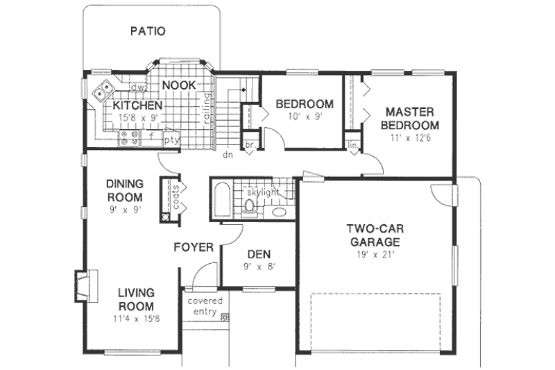 Dream House Plan - Floor Plan - Main Floor for Traditional House Plan #18-9266 - 2 bed, 1 bath