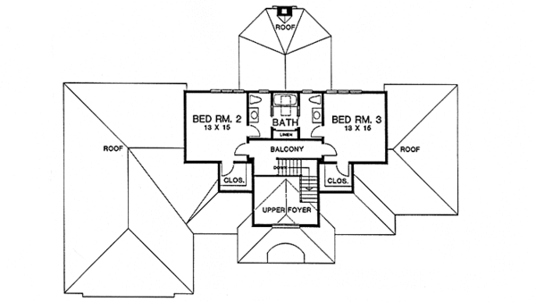 Home Plan - European Floor Plan - Upper Floor Plan #1001-111