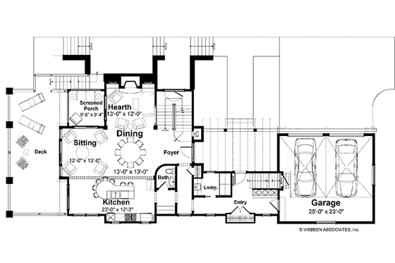 Floor Plan - Main Floor for Traditional House Plan #928-95 - 3 bed, 3.5 bath