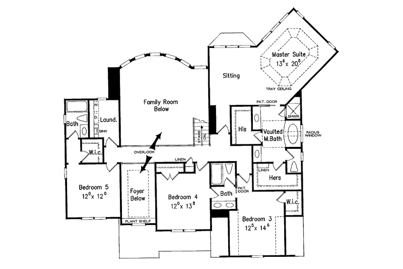 Dream House Plan - Floor Plan - Upper Floor for Colonial House Plan #927-832 - 5 bed, 4.5 bath