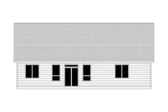 Exterior - Rear Elevation for Country House Plan #943-39 - 3 bed, 2 bath