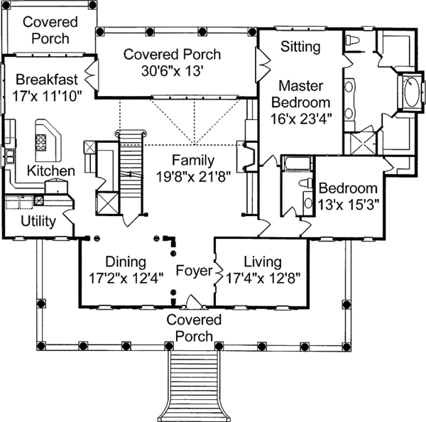 House Blueprint - Country Floor Plan - Main Floor Plan #37-267