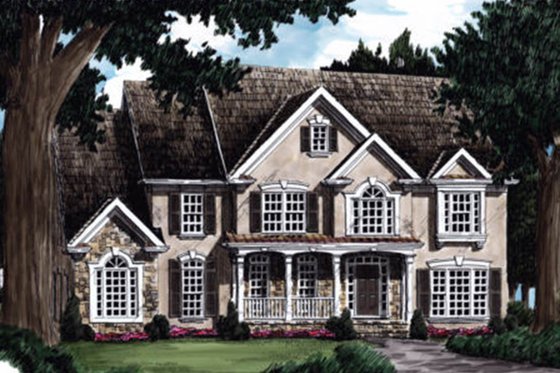 Exterior - Front Elevation 4 for Traditional House Plan #927-32 - 4 bed, 3.5 bath