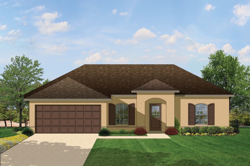 Home Plan - Exterior - Front Elevation 3 for Mediterranean House Plan #1058-32 - 3 bed, 2 bath