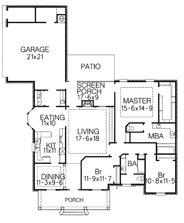 House Plan Design - Country Floor Plan - Main Floor Plan #15-309